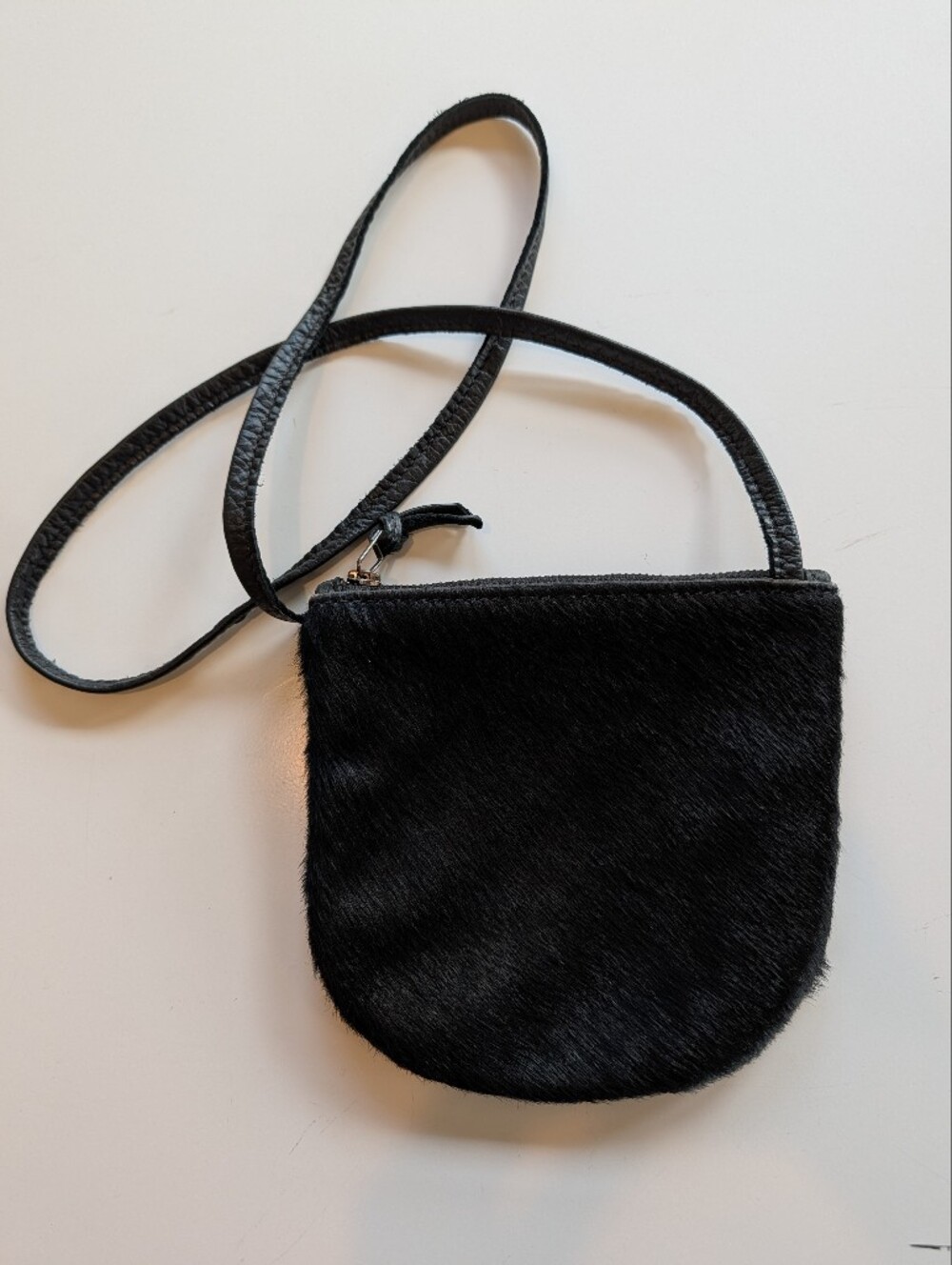 Primecuts Portland Hair On Hide Leather Black Crossbody Bag